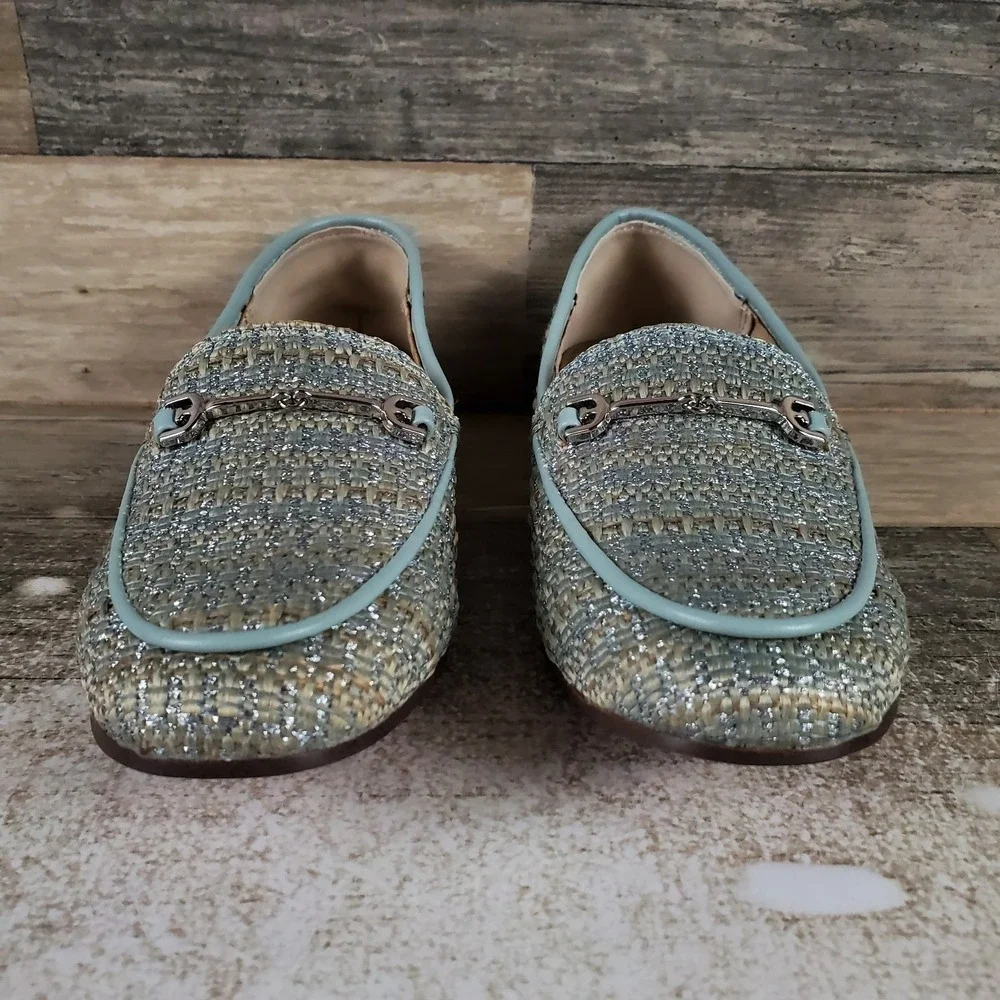 Sam Edelman Loraine Kids Loafer Sz 1 M Tide Blue Multi Comfort Slip On Round Toe
